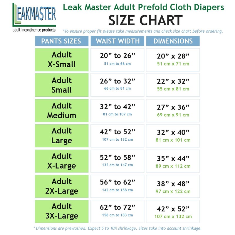 LeakMaster Adult Prefold Cloth Diapers Birdseye Weave - 100% Cotton
