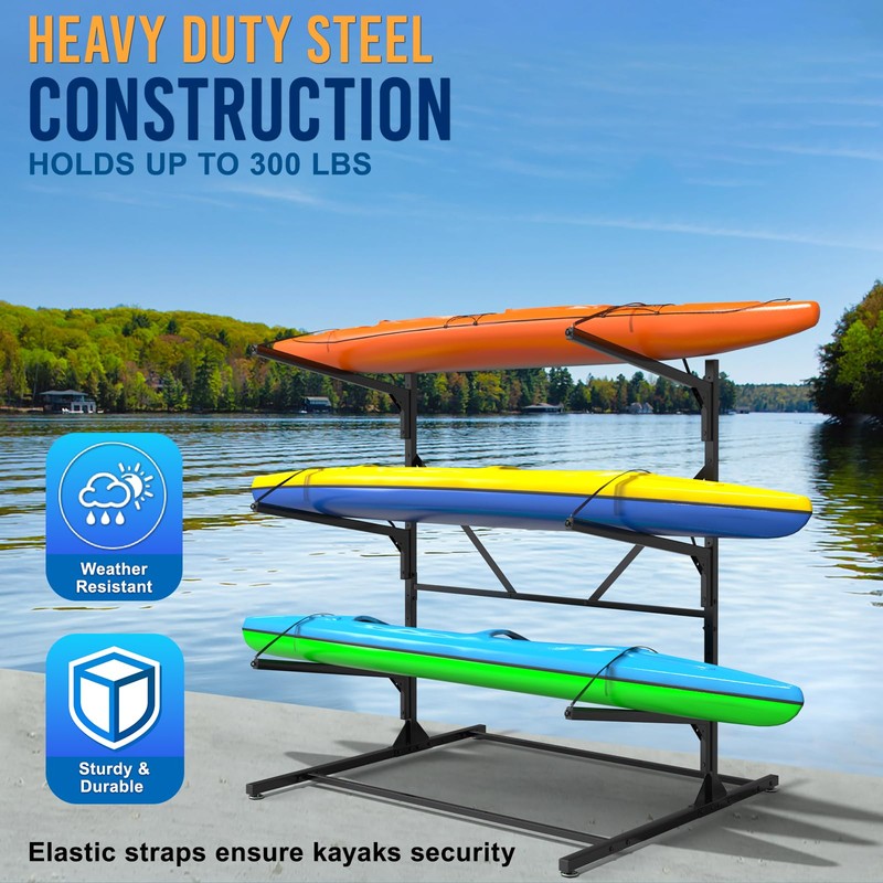 ZSLTLDU Kayak Racks for Outdoor Storage, Kayak Storage Rack, 3