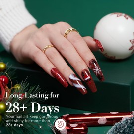 AZUREBEAUTY Dip Powder Nail Kit,4 Colors Red Burgundy Berry Dipping Powder System Liquid Set Recycling Tray with Base & Top Coat Activator for French Nail Art Manicure Salon DIY