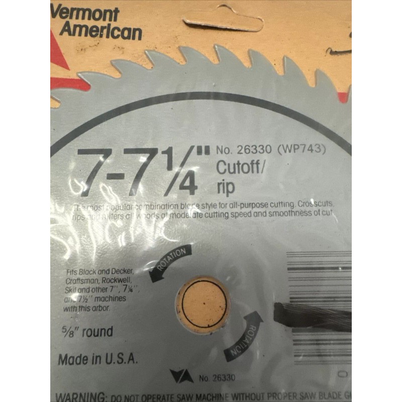 Vermont American 7 -7 1/4" Steel Cutoff/Rip Saw Blades #