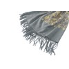 Urban CoCo Women's Embroidered Oversize Tassel Shawl Scarf (#3-Grey)
