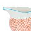 Patterned Milk Jug 300ml & Sugar Pot/Bowl Set - Orange/Blue