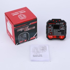 Miawtro Ht106E Socket Tester Uk, Rcd Plug Socket Tester with Lcd Display, Measurable Voltage 48-250v Electrical Tools for Neutral/Live/Earthwire/Rcd Testing with Indicator Lights and Prompts