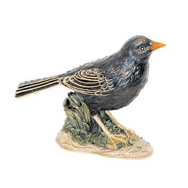 Blackbird Flora and Fauna Crystal Mementos Collectible Figurine Tudor Mint