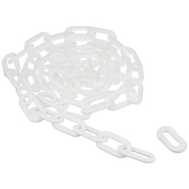 Cowboy Color Plastic Pole Chain, 6.6 ft (2 m), White