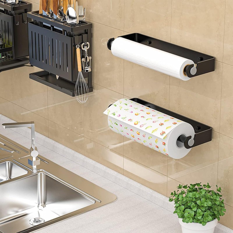 Aheucndg Under Cabinet Paper Towel Holder, Self Adhesive Wall Mount
