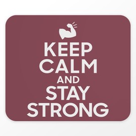 Fabulous Mauspad Keep Calm and Stay Strong Parodie Sport Krafttraining, Rot (Maße 24 x 20 cm)