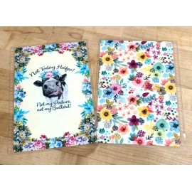 Handmade Not Today Heifer Bulls**t Cover Set 4 use w Erin Condren A5 Coil Spiral Planner