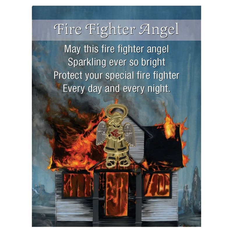 Firefighter Guardian Angel Pin (1) Fireman Wife Pin Gold