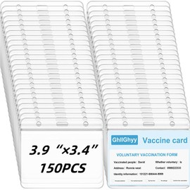 Kiswleon 150pcs Plastic Id Card Holders,Card Holder for Lanyard, Horizontal Waterproof Lanyard Card Holder Clear, Plastic Card Holder, Name Badges for Work,ID Cards,Staff Card,Student Card, Bus Pass