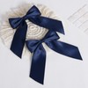 4-Inch Navy Blue Polyester Ribbon Hair Bows Silky Satin Bow