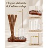 2-in-1 Walnut Wood Glass Incense Holder for Sticks, Anti-Ash Flying