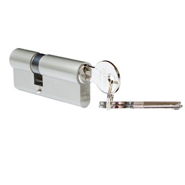 FELGNER Double Cylinder Euro Plus Lock Cylinder Profile Cylinder Door Lock Security Lock for Doors Front Door Apartment Door - Includes 3 Beard Keys | 30-50 mm (50-30 mm) Matt Nickel