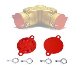 Nibras FDC Caps - Metal Fire Department Connection Caps - Red Breakable Fire Department Caps - 2 Pack