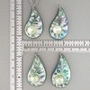 Deep Green White Porcelain Teardrop Pendant Necklace, Crystal Accented, Gift