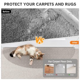 Carpet Protector for Pets - Waterproof & Non-Slip Cat Carpet Protector for Doorway | Durable, Easy-Clean Carpet Scratch Stopper (SemiCircular Transparent, 1 PC)