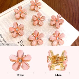Pack of 12 Mini Hair Clips, Small Hair Clips, Flower Hair Clips for Women, Girls, Cute Mini Hair Spirals Clip, Small Hair Clip for Photo, Everyday, Party, Wedding (Orange)