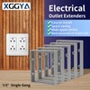 XGGYA 1/2” Double Gang Receptacle Outlet Box Extender,Gray Electrical Box