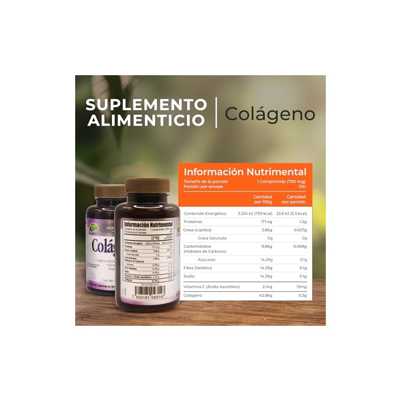 Suplementos Alimenticios Colageno Colágeno Hidrolizado Vitamina Magnesio Skin Care Vitaminas