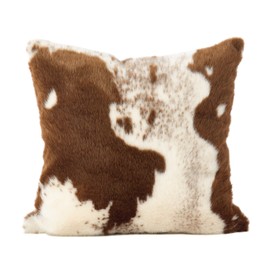 SARO LIFESTYLE 471.BR18S Lait Design Urban Faux Cowhide Poly Filled Pillow, 18", Brown
