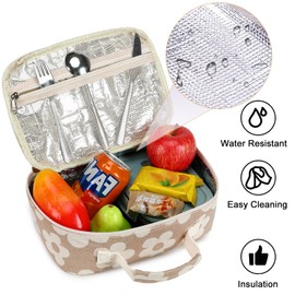 Bluboon Insulated Lunch Bag for Girls & Boys, Corduroy School Lunch Box with Cooler & Organizer Compartments, Leak-Proof Lunch Tote for School, Travel