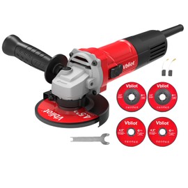 VBLIOR 710W Electric Angle Grinder Tool 6A 4-1/2 Inch with 360 Rotational Guard 11000RPM Power Tool for Cutting and Grinding Metal Stone Wood Polishing, Red
