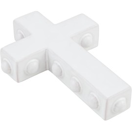 Mud Pie Large Chunky Beaded Cross, White