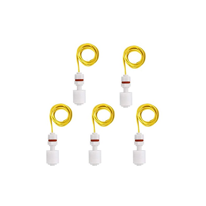 Liyafy 5 Pcs Right Angle White Plastic PP Float Switch