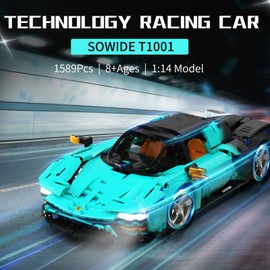 Sowide Super car Building Blocks and Construction Toy, Construction Toy Building Set for Kids Adults, Collectible Model Car Kits, 1:14 Scale Super Car Model Building Sets(1589 Pieces)