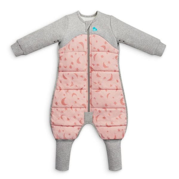 Love To Dream Sleep Suit Warm, 12-24 Months, Built-in Quilt for Cool Temperatures (16-20°C), Long Sleeves Design, Wearable Blanket, Pink
