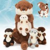 OUOZZZ 18.5" Otter Stuffed Animal 5-in-1 Otter Plush Toy for