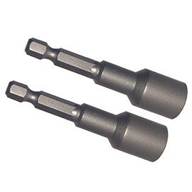 11mm Bi-Hex Nut Driver (Pack of 2) 65mm Long with 1/4" Hexagon Drive Suitable for Cladding and Roofing