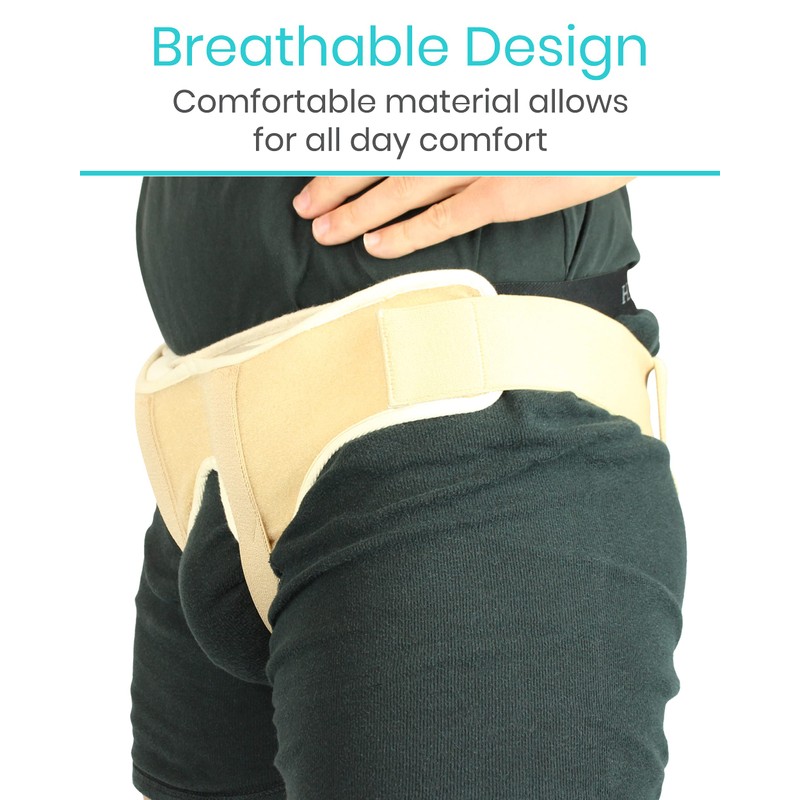 Vive Hernia Belt - Hernia Support Truss for Single/Double Inguinal