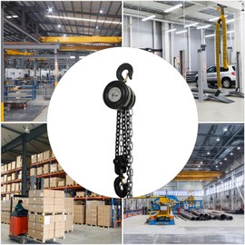 Hand Chain Hoist, 3 Ton 6614 Lbs Capacity 10 Feet Manual Chain Hoist with 2 Heavy Duty Hooks, Manual Lever Chain Hoist for Warehouse Building Automotive Machinery, Black