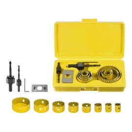 sourcing map 8pcs Hole Saw Set 3/4" - 2-1/2" (19mm-64mm) HSS (High Speed Steel) Premium Grade Hole Saw Drill Bit Kit with Mandrels Hex Key Installation Plate for Wood PVC Plastic Plasterboard