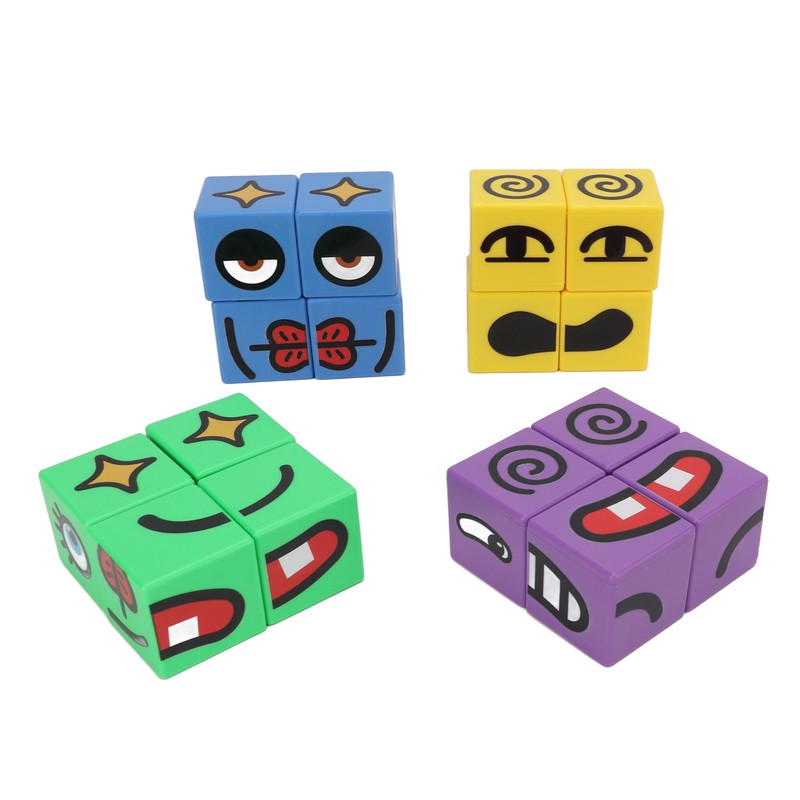 Expressions Matching Cube Face Changing Building Blocks Educational Interactive Toy