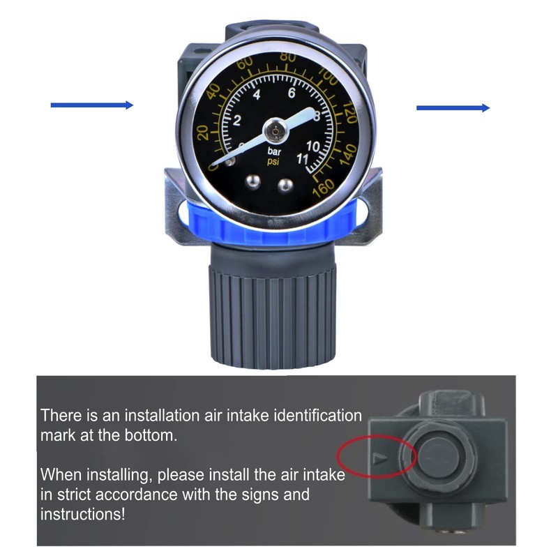 ZHONG AN Air Pressure Regulator-Air Control Vlave with Gauge with
