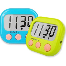 Digital Classroom Timer for Teachers, Large Display, Magnetic, 2 Pack, Blue and Green