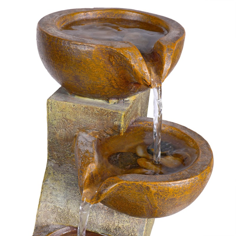 Alpine Corporation WCT726 Indoor/Outdoor Tabletop Tiered Pouring Pots Waterfall Fountain