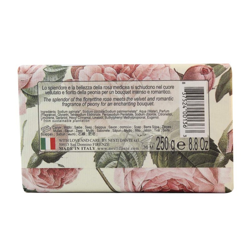 Nesti Dante Romantica Rose & Peony Soap Pack of 3