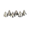 One Dozen about 0.75" High Silver Tone Bells Wedding Motorcycle Chrome Plated Brass Bells
