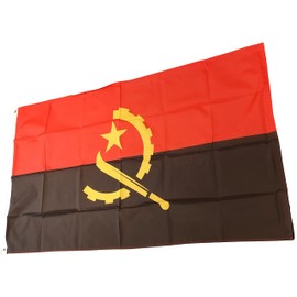 NWFlags Angola Flag 5ft x 3ft 75d Premium Polyester Suitable For Flagpoles | Strong Polyester 5x3 foot material flag with Eyelets