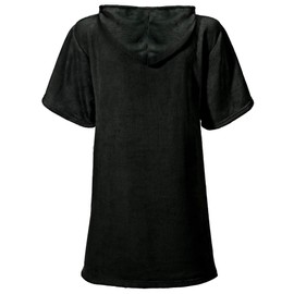CelinaTex Happyfun Microfibre Poncho, Bath Poncho, Surf Poncho, Hooded Robe, Short, Medium and Long Sizes Available - Black