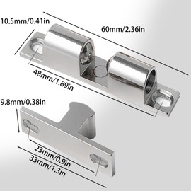 Xgvzs 6PCS Cupboard Double Roller Latch Tension Catch Furniture Latch for Wardrobes Easy to Install Suitable for Furniture Door Lock
