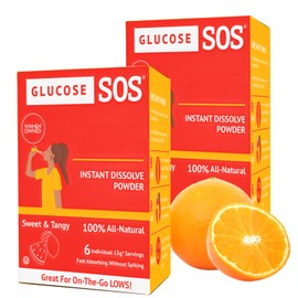 Glucose SOS Glucose Powder Packets with Natural Dextrose, Fast-Absorption that Instantly Dissolves in Your Mouth with No Water Needed, Sweet & Tangy 12 Servings