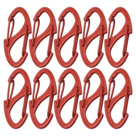 Bytiyar Small Carabiner Clips 1.6 inch(41mm) Metal Double Sided Spring Gate Snap Hooks Keychain Clasp Accessories, 10 Pcs Red