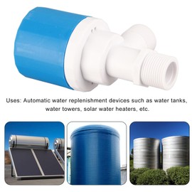 Válvula de Flotador, Juego de Válvulas de Flotador Automático, Válvula de Control de Tanque de Agua de Nailon con Tuercas de Fijación de Acero Inoxidable 304, para Tanques de