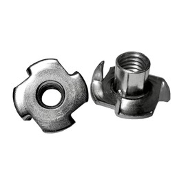 SS8® 100 x M5 T Nuts Four Pronged Tee Anchors Zinc Plated Blind Nut Captive for Furniture, Woodworking