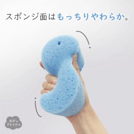 OHE Body Sponge, Height 5.9 x Width 3.5 x Thickness 1.9 inches (15 x 8.8 x 4.9 cm), Blue, BC Body Fresh, Rich Foaming, Made in Japan