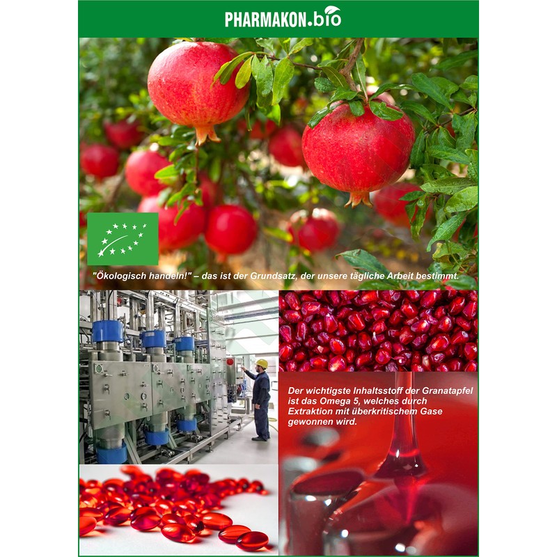 PHARMAKON Organic Pomegranate Extract, Highly Bioavailable Softgels, Full Spectrum Contains
